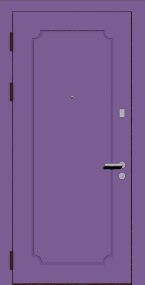 Металлическая входная дверь с отделкой эмаль фиолетовая